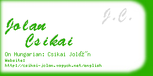 jolan csikai business card